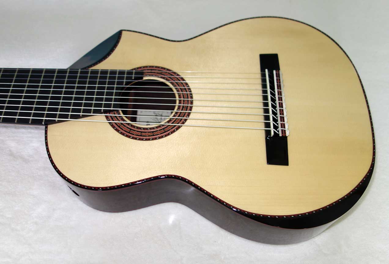 New New Milagro Master 10 Classical 10-String Harp Guitar w/sound port, arm rest bevel, and biteaway!!