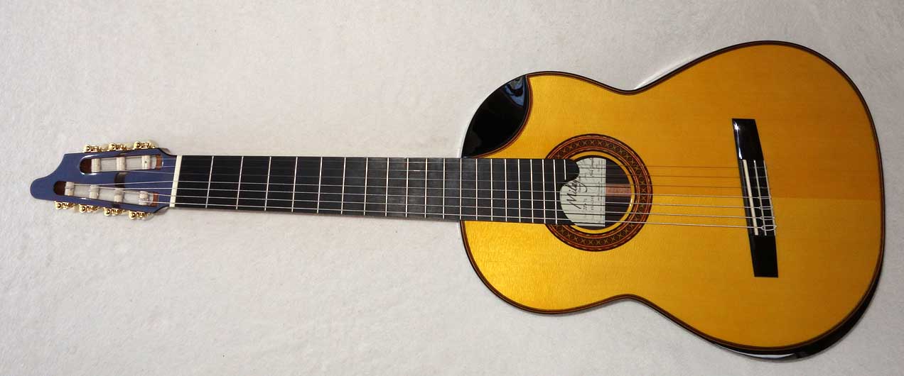 NEW Milagro JP+7S 7-String Classical Harp Guitar, Fanned Frets, Elevated Fingerboard, w/Hardshell Case