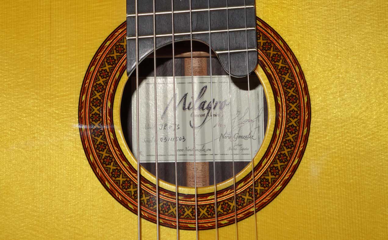 NEW Milagro JP+7S 7-String Classical Harp Guitar, Fanned Frets, Elevated Fingerboard, w/Hardshell Case