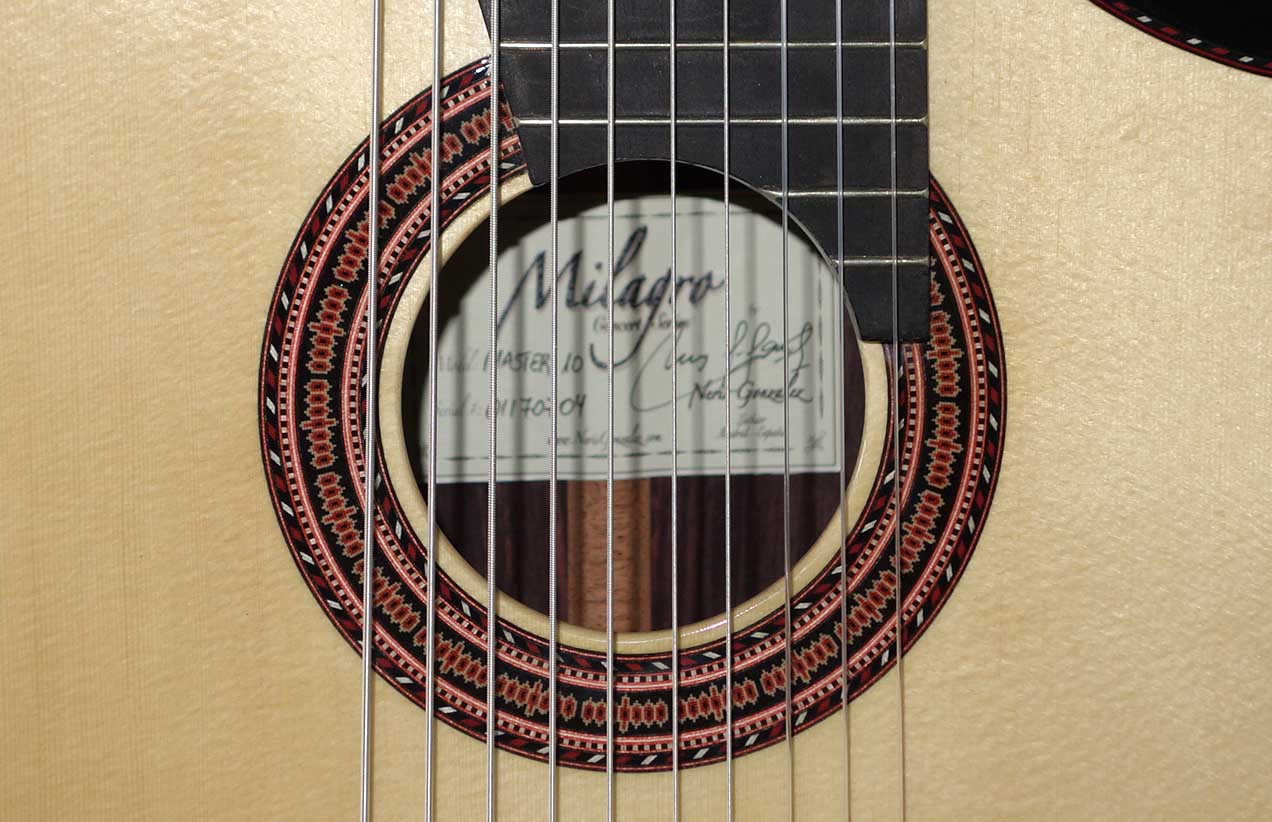 NEW 2017 Milagro Master 10 Spruce 10-String Classical Harp Guitar w/Cutaway, Soundport, Hardshell Case