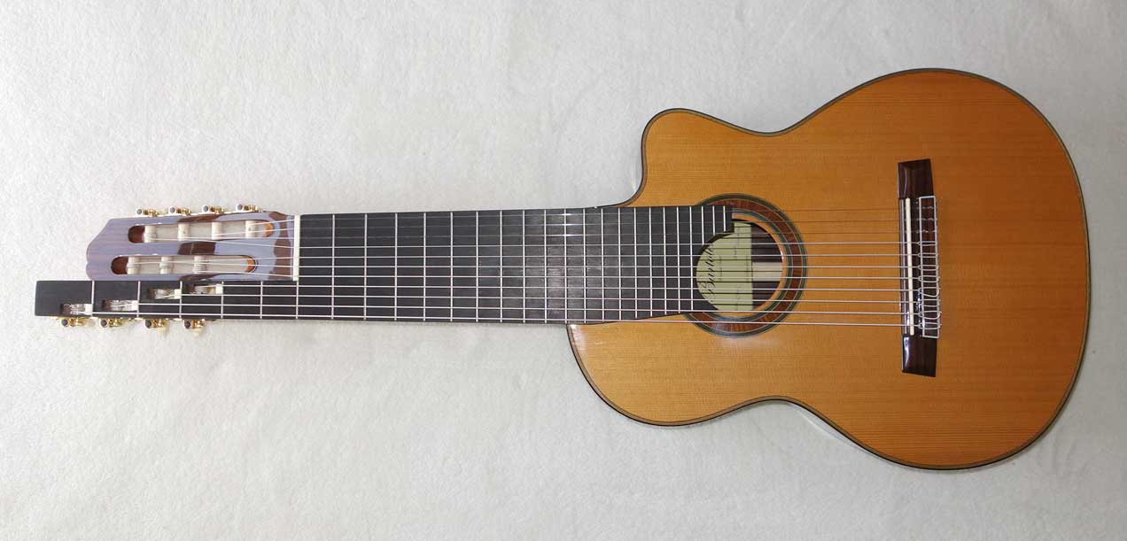 New Bartolex Alto 11-C / Cedar Top / 11-String Classical Harp Guitar w/Case, Solid Cedar Top