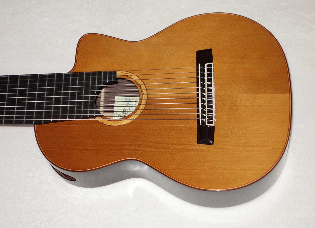 MILAGRO MRC11 Alto 11-String Classical Harp Guitarw/ Case, Cedar Top All / Solid Tonewoods