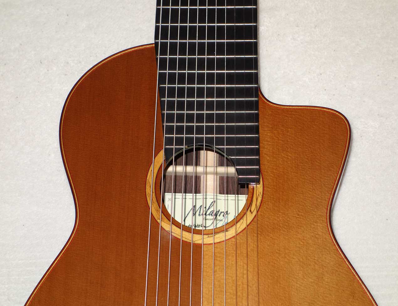 MILAGRO MRC11 Alto 11-String Classical Harp Guitarw/ Case, Cedar Top All / Solid Tonewoods
