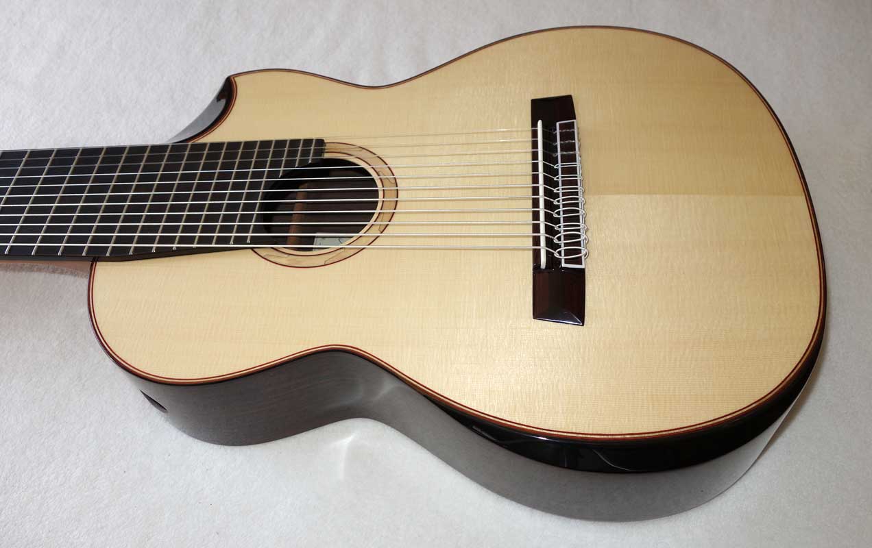 New MILAGRO Master Alto 11-S / Spruce Top / 11-String Classical Harp Guitar w/Case, All Solid Tonewoods