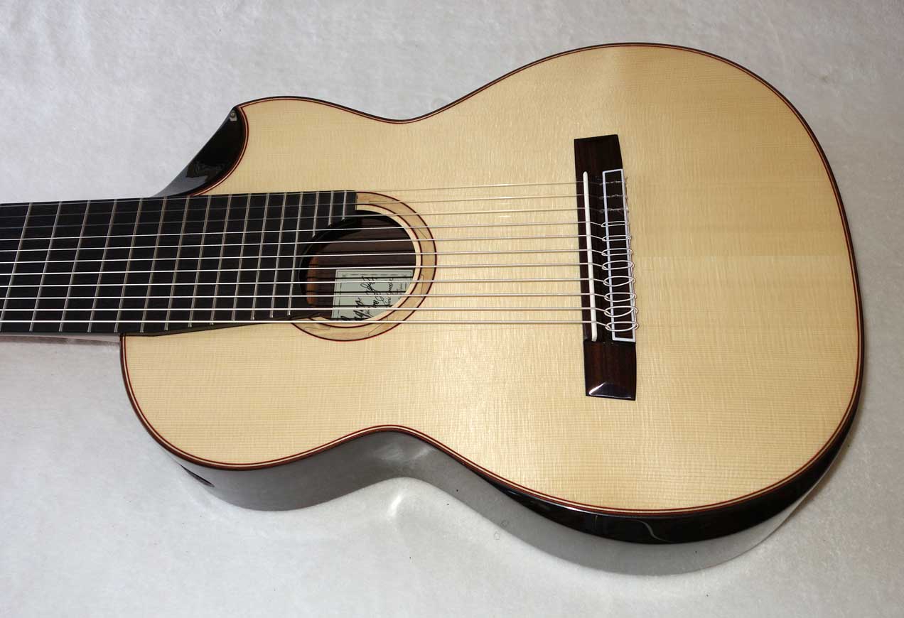 New MILAGRO Master Alto 11-S / Spruce Top / 11-String Classical Harp Guitar w/Case, All Solid Tonewoods #7536