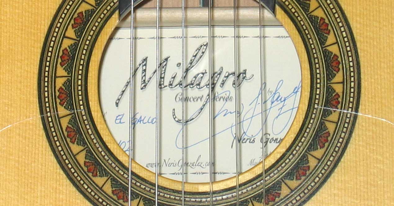 Milagro El Gallo Flamenco Guitar, Spruce Top, Neris Gonzalez Signed Label