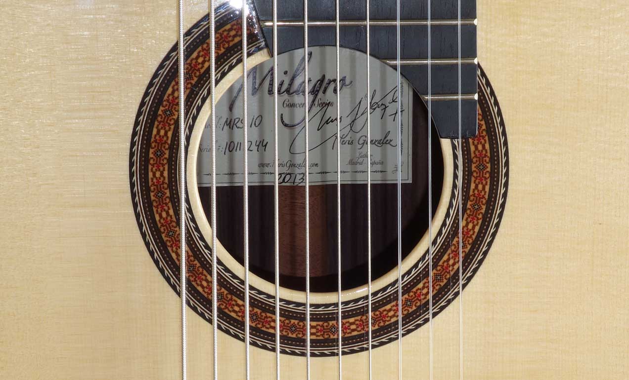 MILAGRO GUITARS 2015 Model MRS10 -- 10-String Classical Harp Guitar with Spruce Top, Hardshell Case