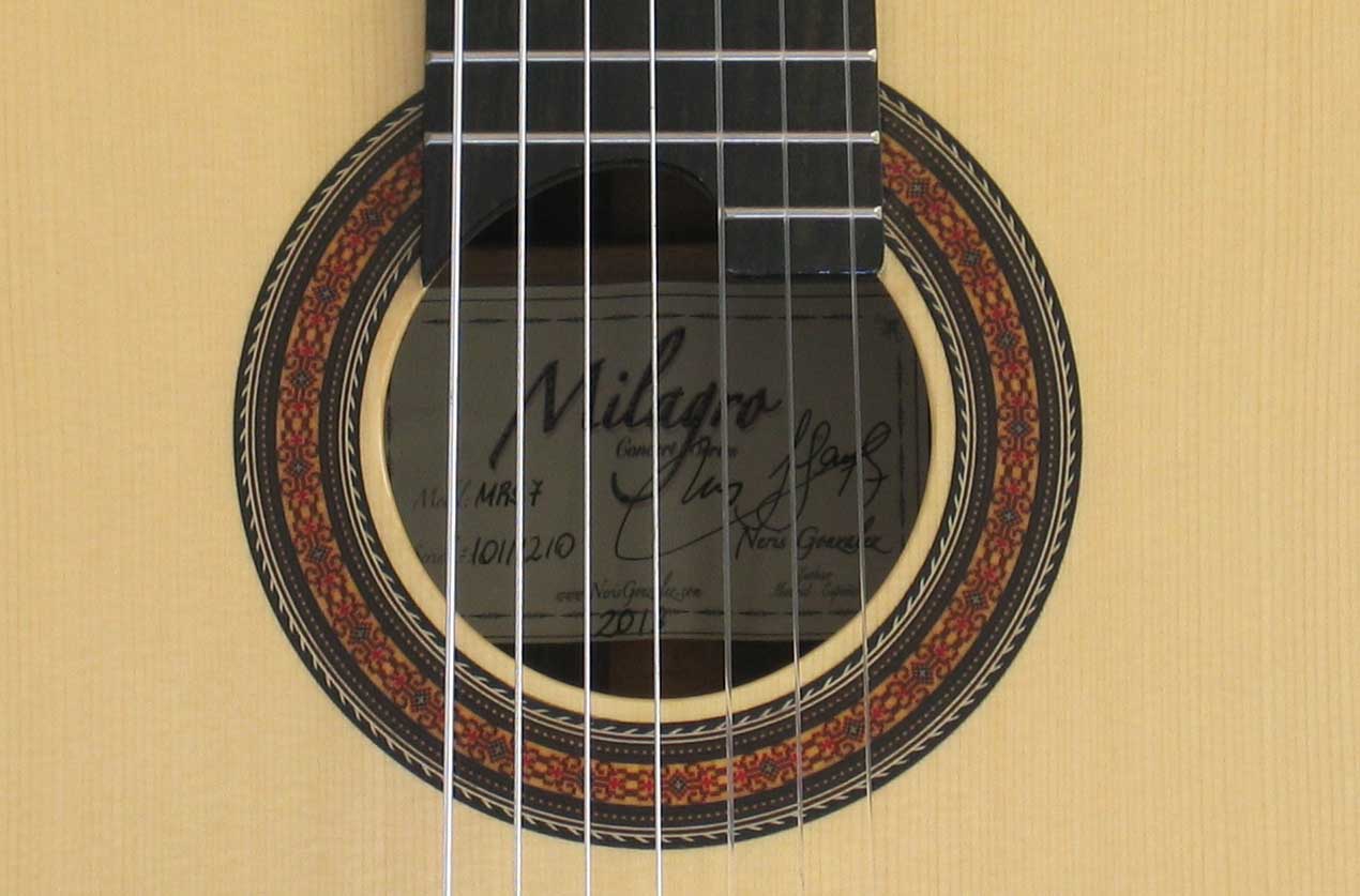 2013 Milagro MRS7 7-String Classical Harp Guitar and Case NEW