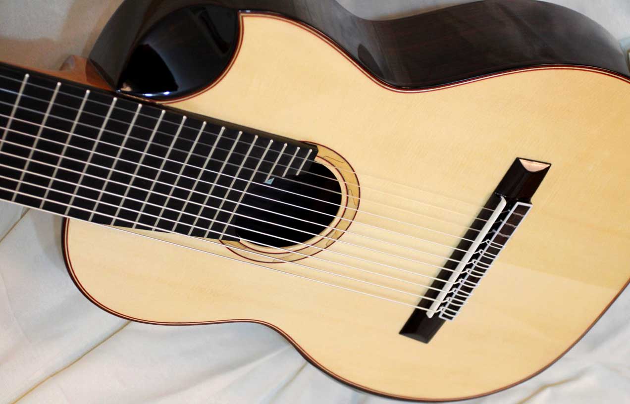 New Milagro Master Alto 11-String Classical Harp Guitar, Spruce Top, w/Hardshell Case