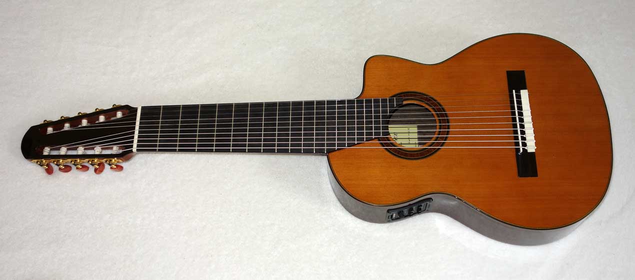 NEW Bartolex SLC10CEL 10-String Classical Harp Guitar w/Case, [Cutaway / Fishman Presys Pickup]
