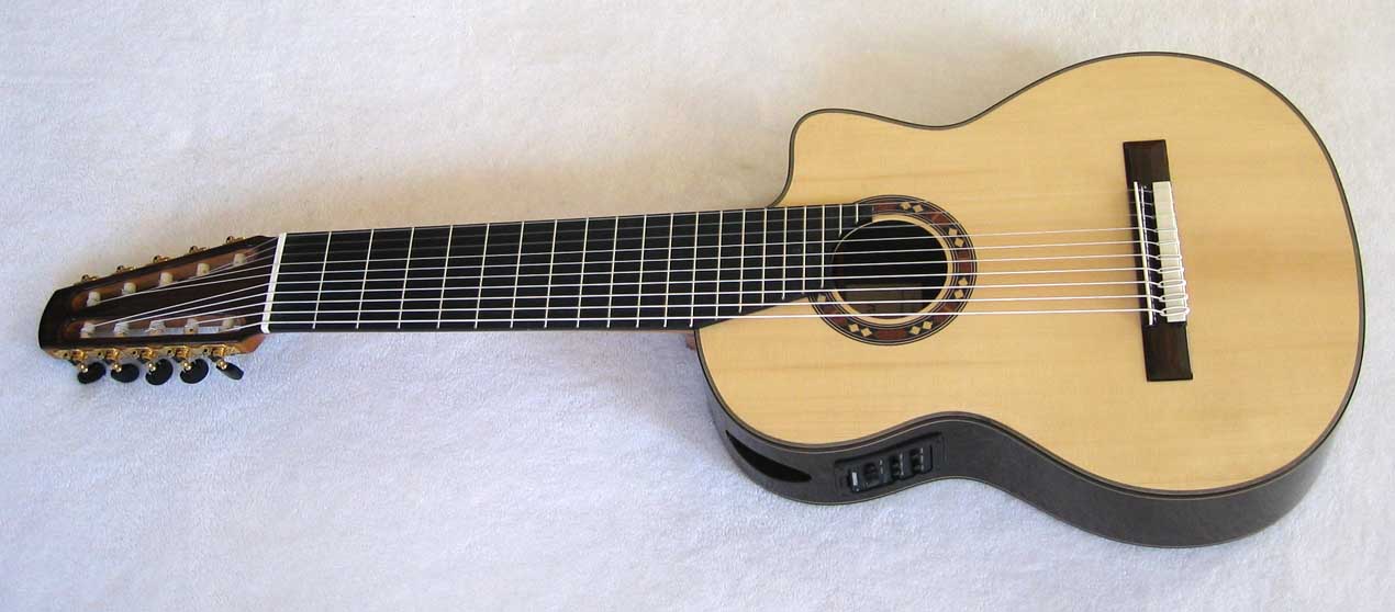 BARTOLEX SPS10CEL Classical Harp Guitar, Spruce Top, Spund Port, Fishman Presys PU + Case