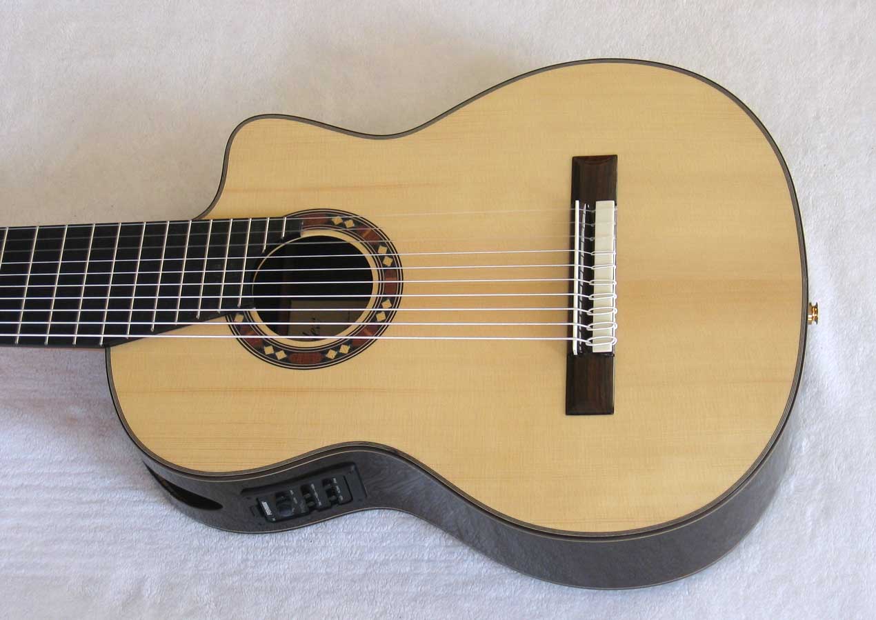 BARTOLEX SPS10CEL Classical Harp Guitar, Spruce Top, Spund Port, Fishman Presys PU + Case