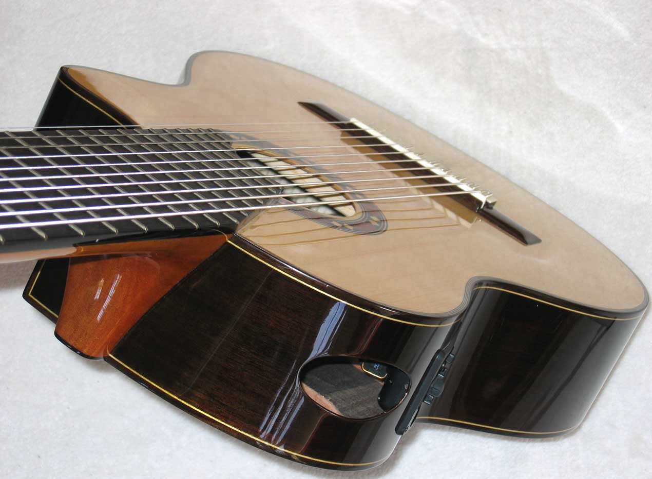 BARTOLEX SPS10CEL Classical Harp Guitar, Spruce Top, Spund Port, Fishman Presys PU + Case