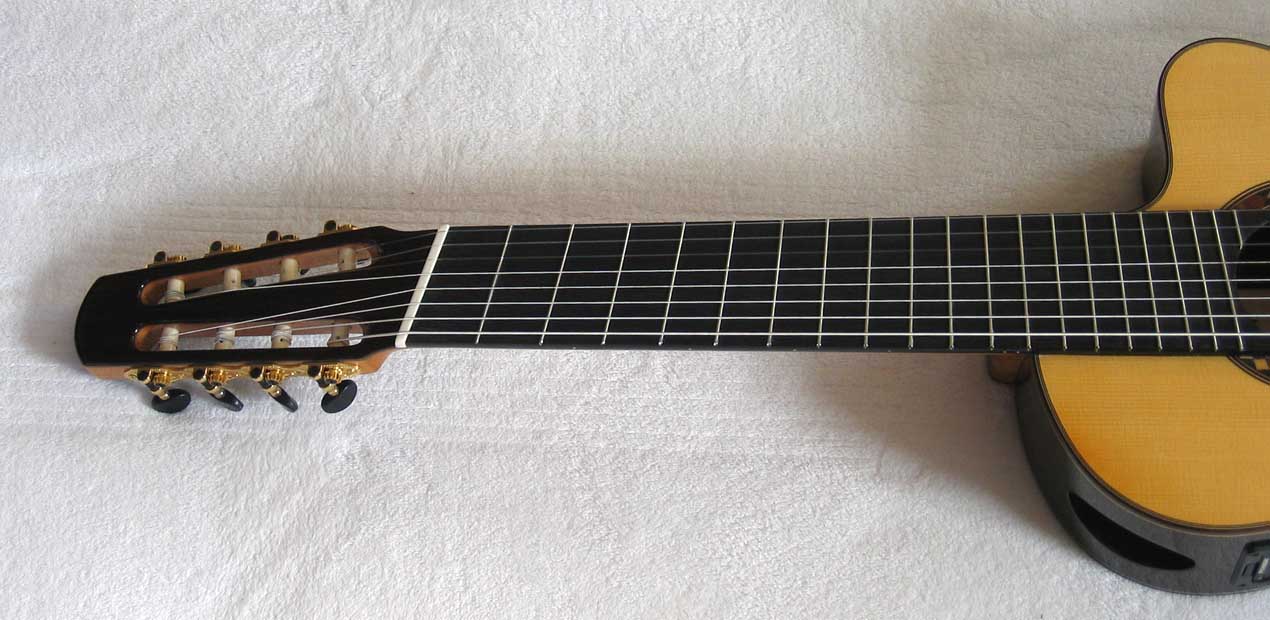 BARTOLEX SPSA8FCEL Classical Harp Guitar, Fanned, Frets Spruce Top, Spund Port, Fishman Presys PU + Case