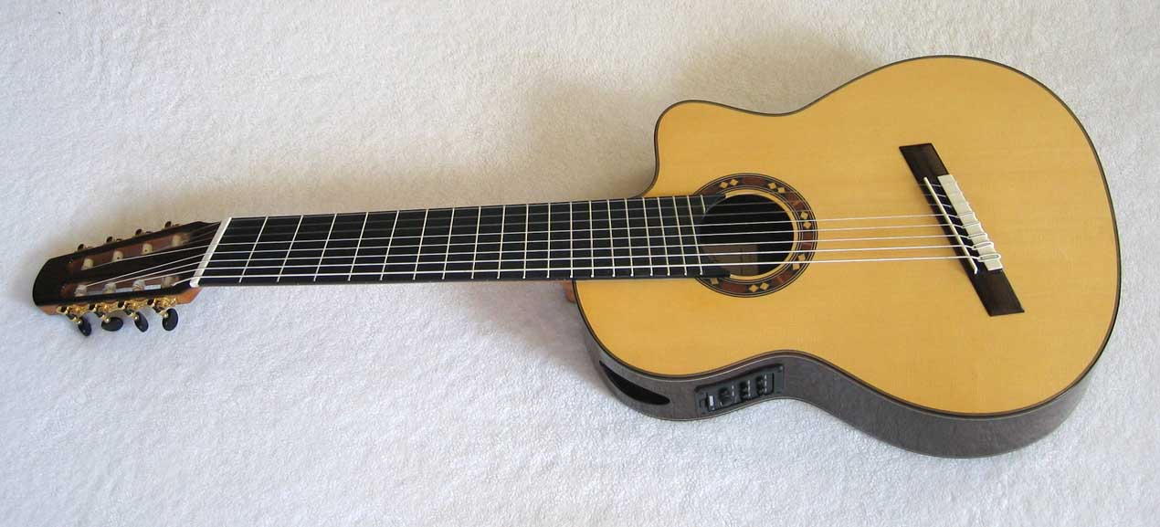 BARTOLEX SPS8FCEL 8-String Classical Harp Guitar, Spruce Top, Spund Port, Fishman Presys PU + Case